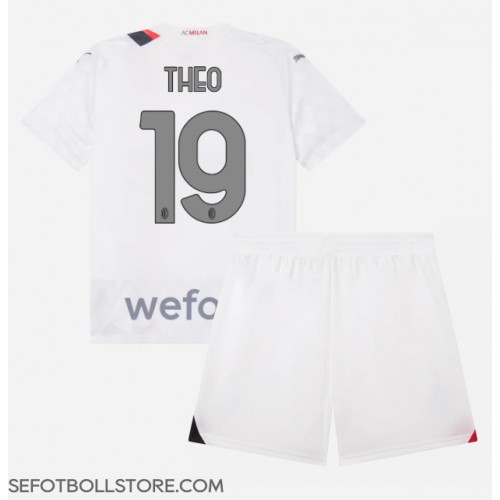 AC Milan Theo Hernandez #19 Replika babykläder Bortaställ Barn 2023-24 Kortärmad (+ korta byxor)